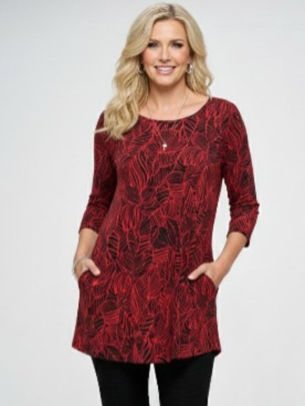 Round Neck 3/4 Sleeves Tunic